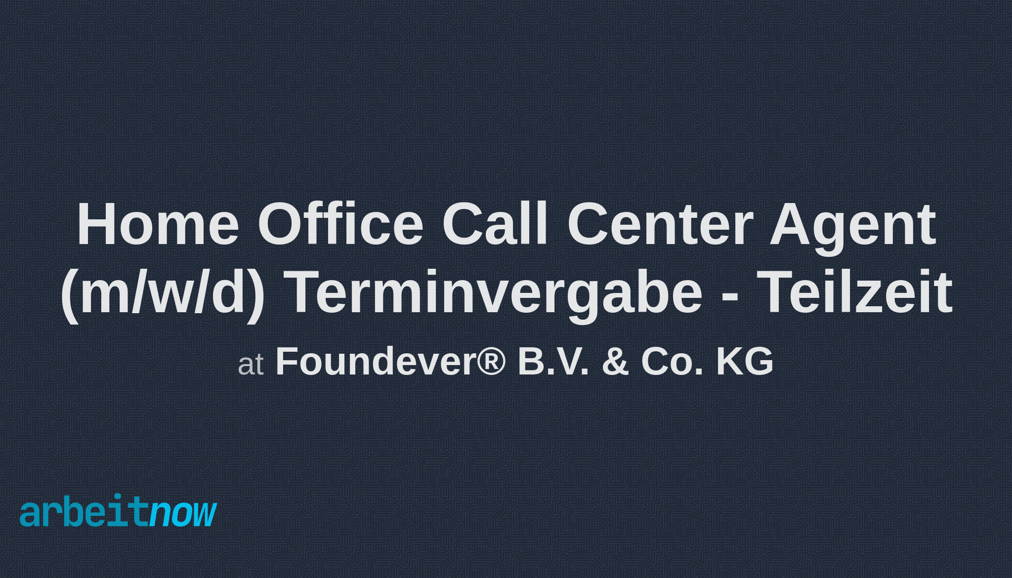 Home Office Call Center Agent (m/w/d) Terminvergabe Teilzeit job at